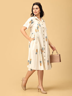 Ivory Éclat Khadi Women's Dress - Women's Dress