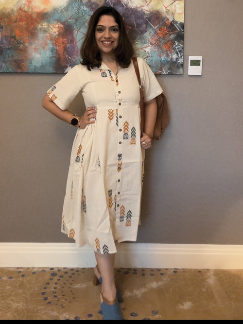 Off White Ivory Éclat Khadi Women's Dress - Women's Dress