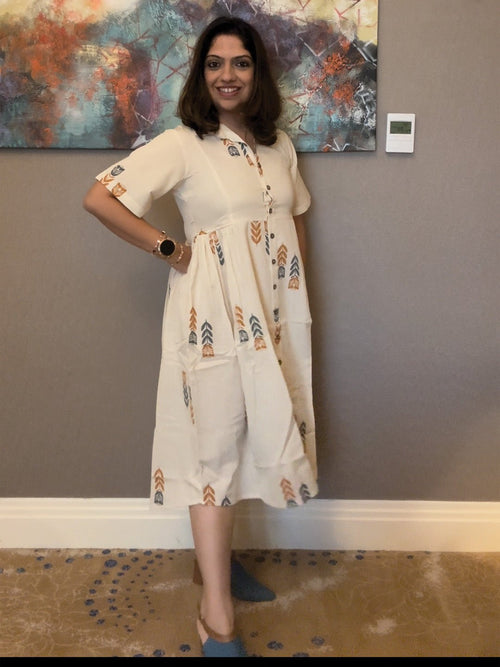 Off White Ivory Éclat Khadi Women's Dress - Women's Dress