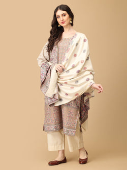 S Khalis Husn Women's Cashmilon Kurta Set with Shawl - Womens Ethnic Set