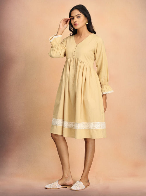 Beige Lace & Grace Women's Dress - Women's Dress