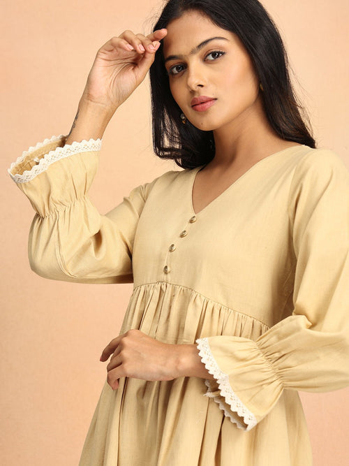 Beige Lace & Grace Women's Dress - Women's Dress