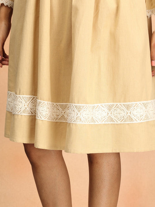 Beige Lace & Grace Women's Dress - Women's Dress