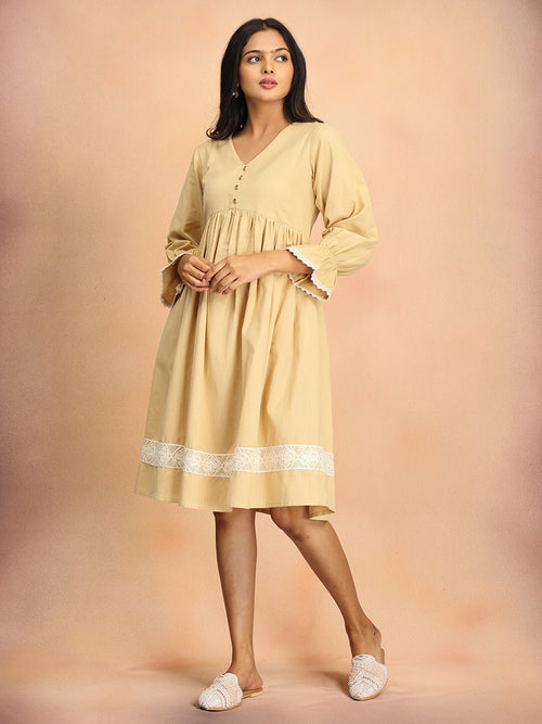 Beige Lace & Grace Women's Dress - Women's Dress