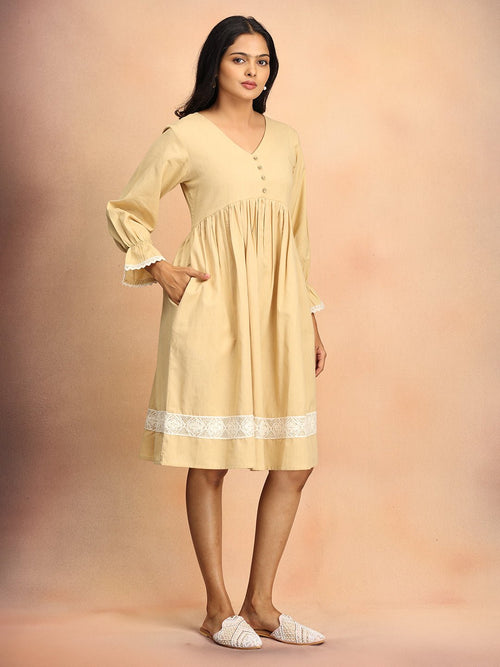 Beige Lace & Grace Women's Dress - Women's Dress