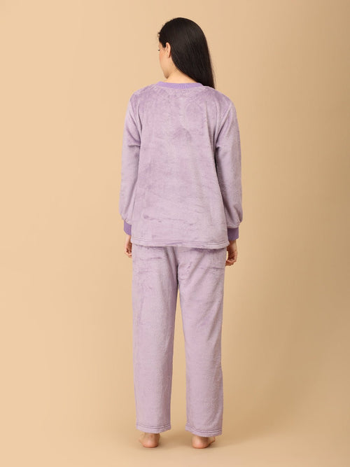 S Lilac Fluffies Women's Fleece Loungewear Set - Womens's Loungewear