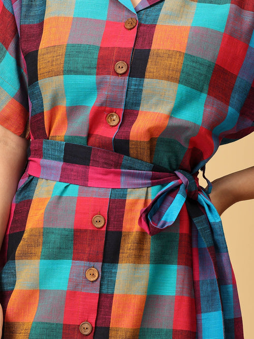 S Madras Medley Checkered Women's Dress - Women's Dress