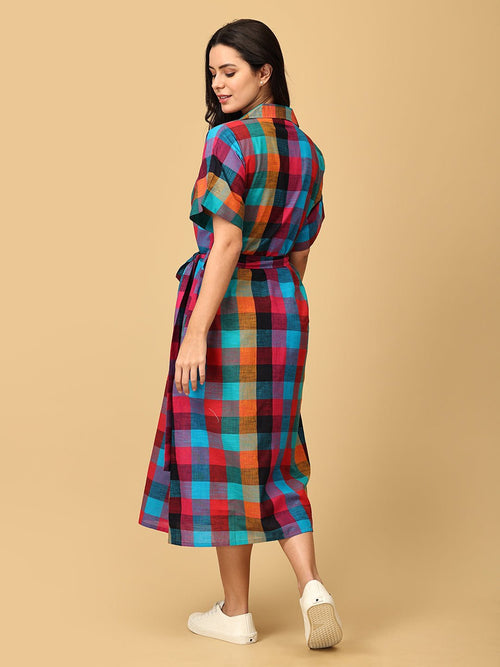 S Madras Medley Checkered Women's Dress - Women's Dress