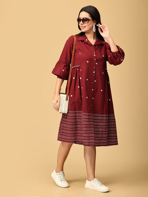 S Marooned on Love Women's Handloom Cotton Dress - Women's Dress