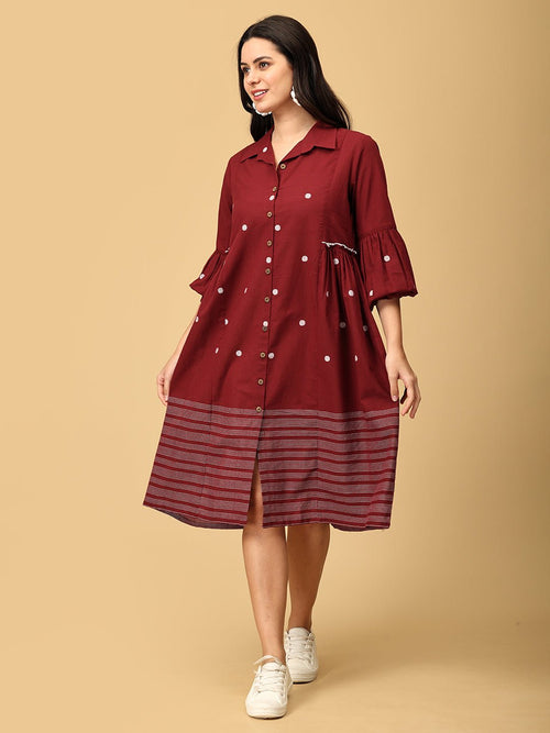 S Marooned on Love Women's Handloom Cotton Dress - Women's Dress