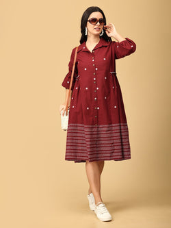 S Marooned on Love Women's Handloom Cotton Dress - Women's Dress