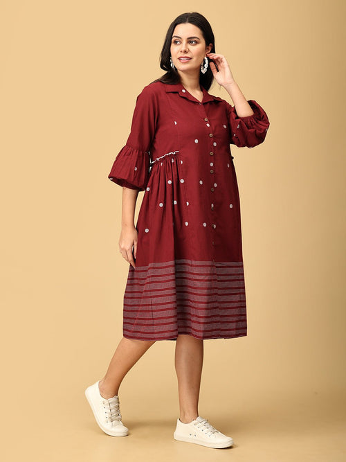 S Marooned on Love Women's Handloom Cotton Dress - Women's Dress