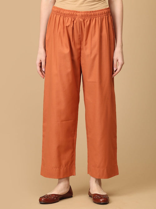 Rust Mehrani Roop Women's Cashmilon Kurta Set with Shawl - Womens Ethnic Set