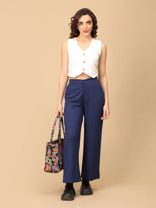 Navy Blue Nautica Luxe Women's Formal Trousers - Women's Bottoms