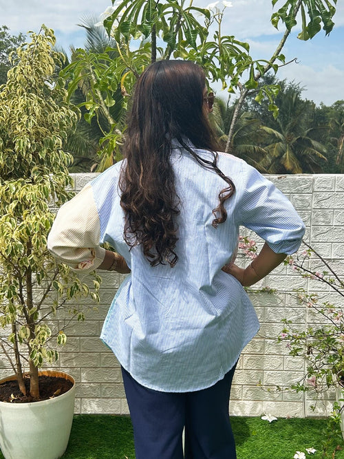 S On Vacation Color Block Women's Shirt - Women Oversized Tops