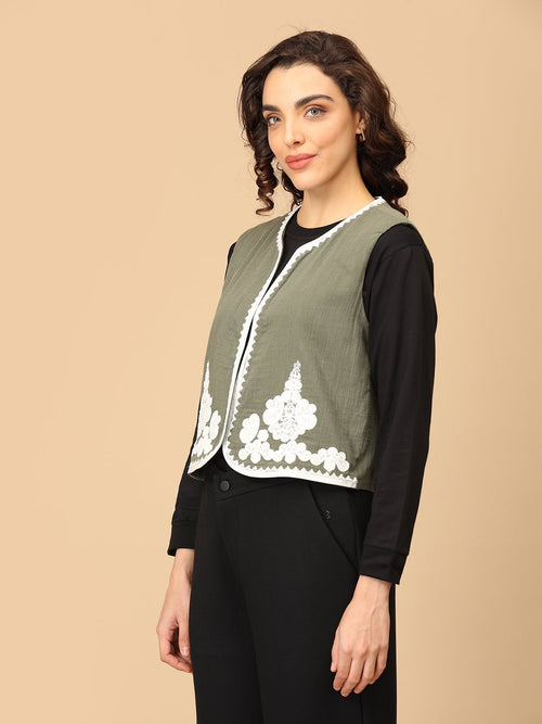 Olive Ooh-Live Moment Women's Embroidered Vest Top - Women's Tops
