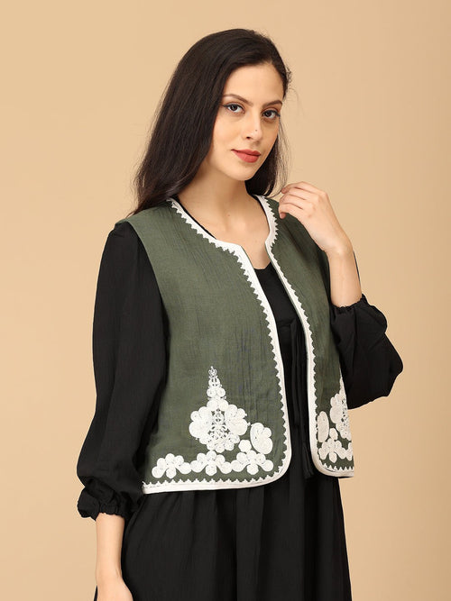 Olive Ooh-Live Moment Women's Embroidered Vest Top - Women's Tops