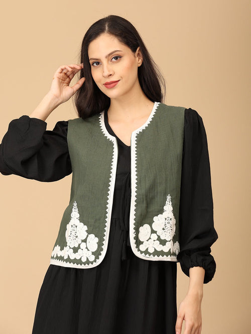 Olive Ooh-Live Moment Women's Embroidered Vest Top - Women's Tops