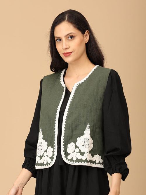 Olive Ooh-Live Moment Women's Embroidered Vest Top - Women's Tops