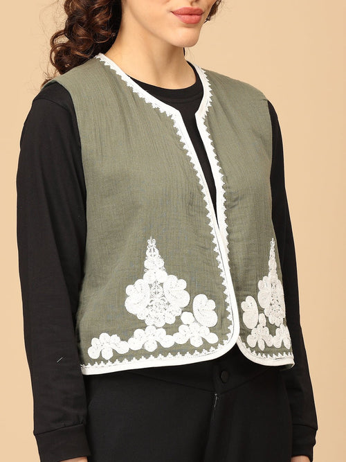 Olive Ooh-Live Moment Women's Embroidered Vest Top - Women's Tops