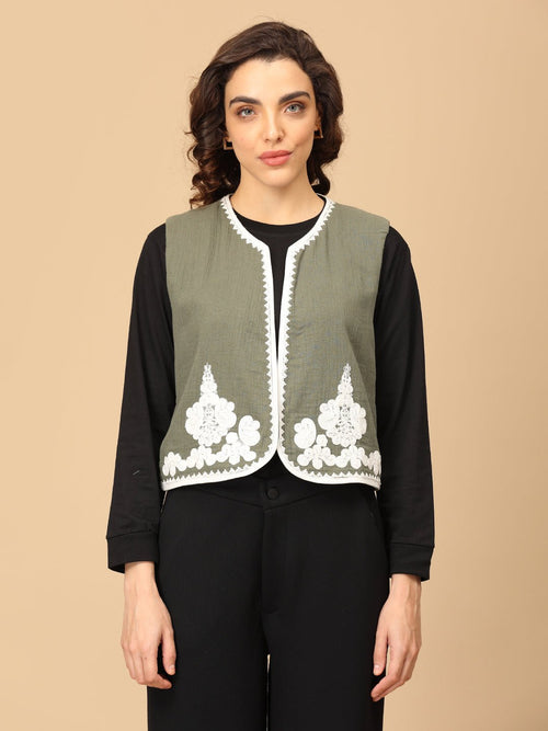 Olive Ooh-Live Moment Women's Embroidered Vest Top - Women's Tops