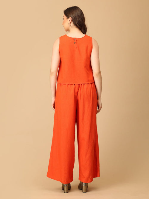 S Orange You Fab Embroidered Women's Co ord Set - Women's Co - ord Set