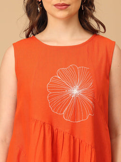 S Orange You Lovely Embroidered Women's Dress - Women's Dress