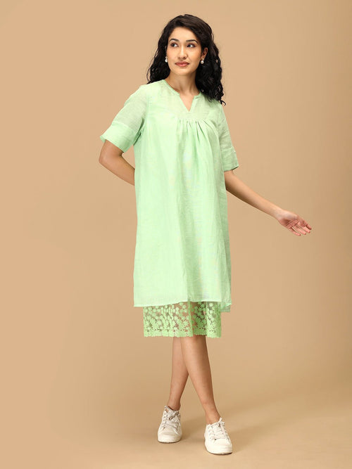 Pastel Green Pastel Crush Linen Women's Dress - Women's Dress