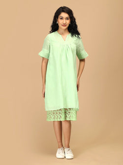 Pastel Green Pastel Crush Linen Women's Dress - Women's Dress