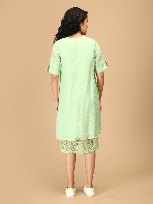 Pastel Green Pastel Crush Linen Women's Dress - Women's Dress