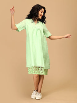 Pastel Green Pastel Crush Linen Women's Dress - Women's Dress