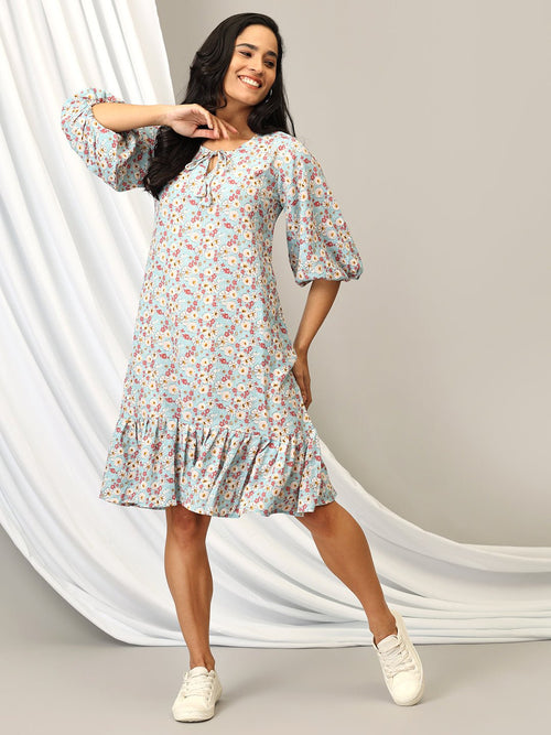 S Pretty In Blooms Women's A - Line Dress - Women's Dress