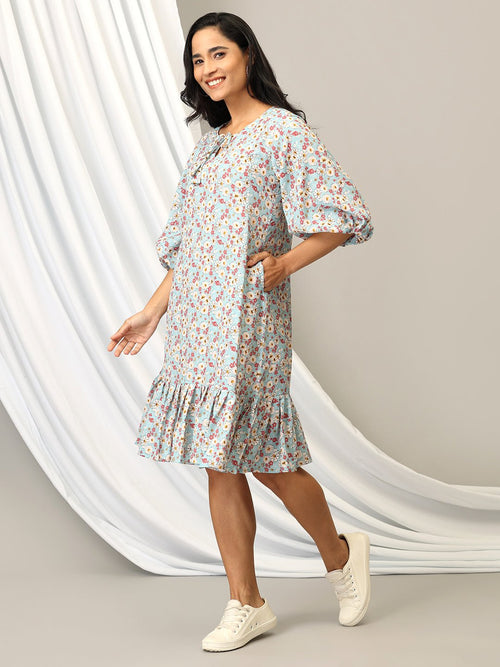 S Pretty In Blooms Women's A - Line Dress - Women's Dress