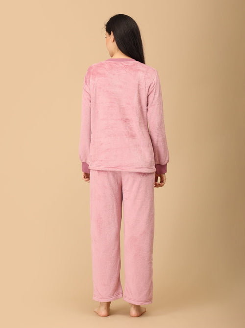 S Puffin in Pink Women's Fleece Loungewear Set - Womens's Loungewear