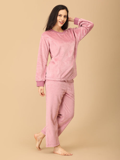 S Puffin in Pink Women's Fleece Loungewear Set - Womens's Loungewear