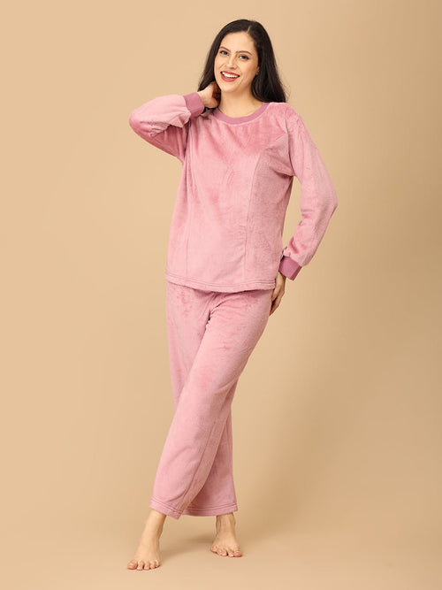 S Puffin in Pink Women's Fleece Loungewear Set - Womens's Loungewear