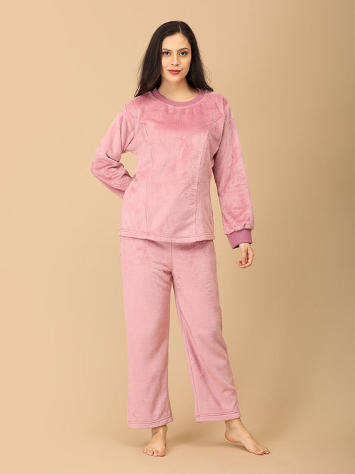 S Puffin in Pink Women's Fleece Loungewear Set - Womens's Loungewear