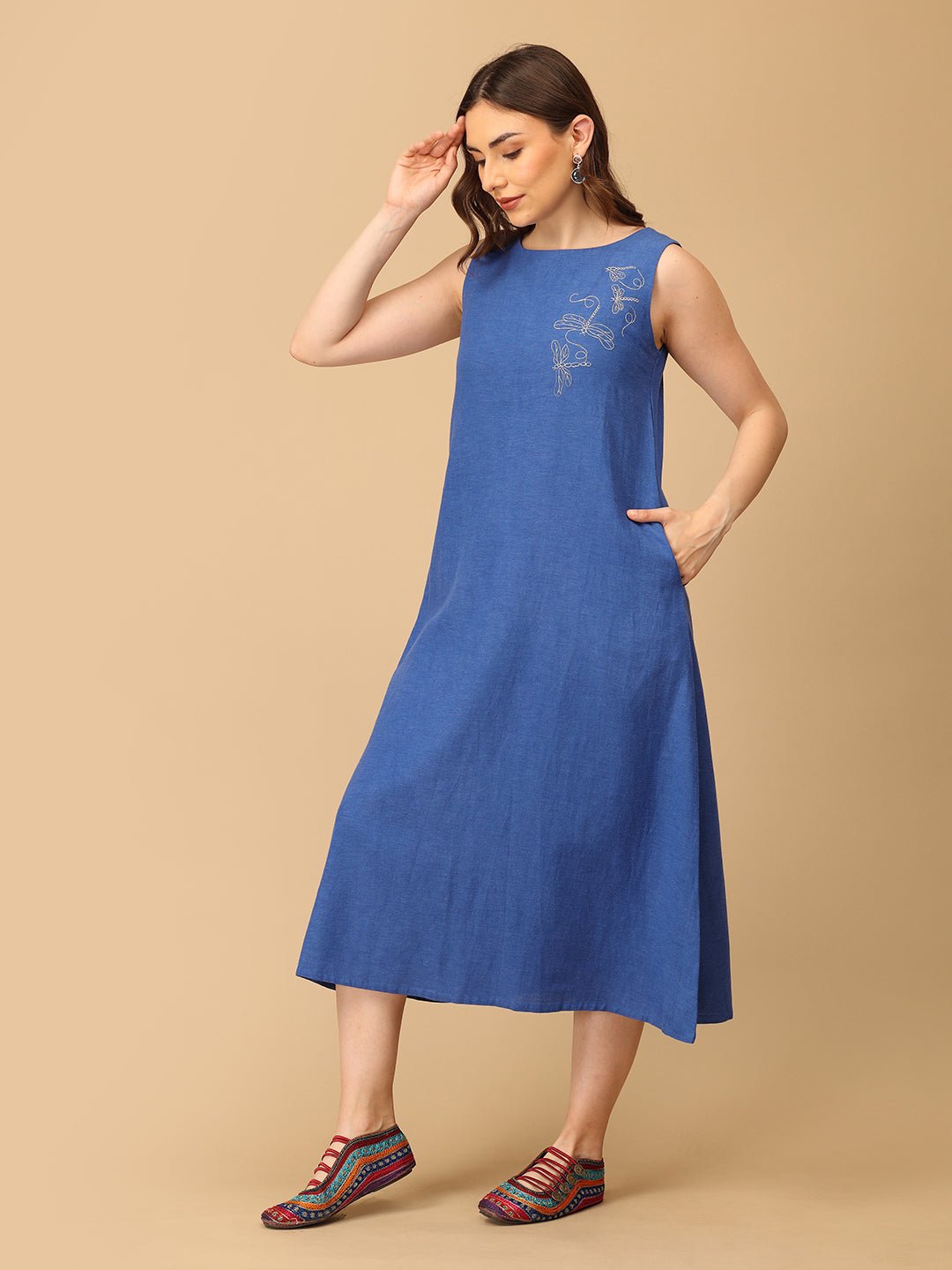 Sass in Sapphire Embroidered Women's Dress - The Woman Store Sass in Sapphire Embroidered Women's Dress - The Woman Store
