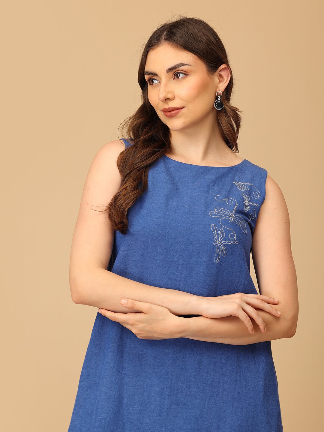 Sass in Sapphire Embroidered Women's Dress - The Woman Store Sass in Sapphire Embroidered Women's Dress - The Woman Store