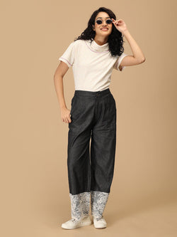 Black Serenoir Denim Women's Culotte Trousers - Women's Bottoms