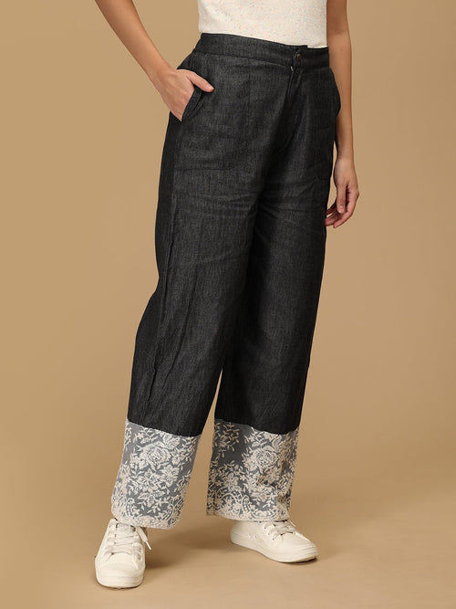 Black Serenoir Denim Women's Culotte Trousers - Women's Bottoms