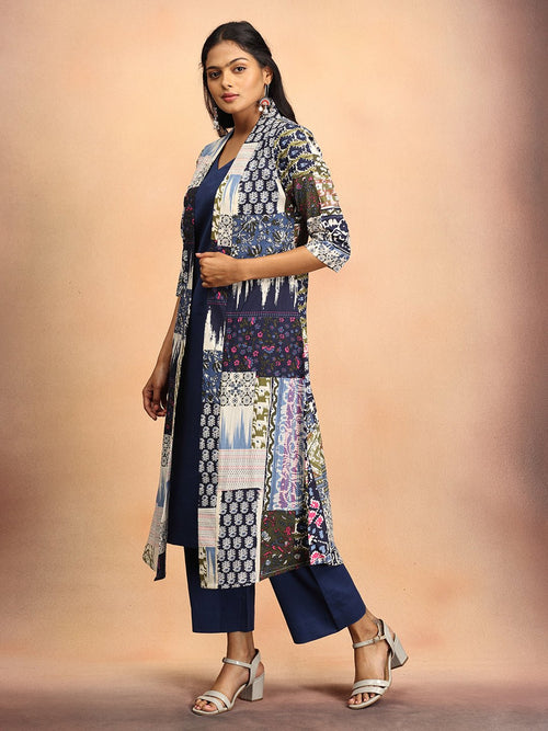 S Sharp in Blue Women's Co Ord Set With Jacket - Women's Co - ord Set