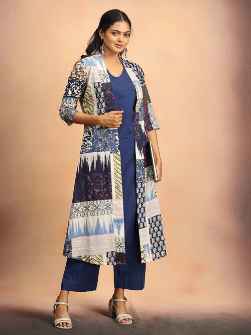 S Sharp in Blue Women's Co Ord Set With Jacket - Women's Co - ord Set