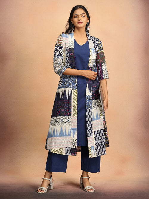 S Sharp in Blue Women's Co Ord Set With Jacket - Women's Co - ord Set