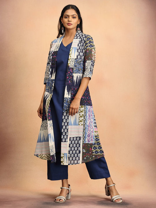 S Sharp in Blue Women's Co Ord Set With Jacket - Women's Co - ord Set