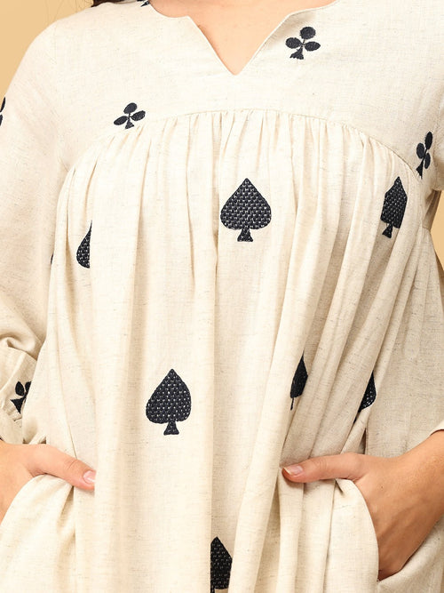 Off-White Spade Up Your Life Women's Midi Embroidered Dress - Women's Dress