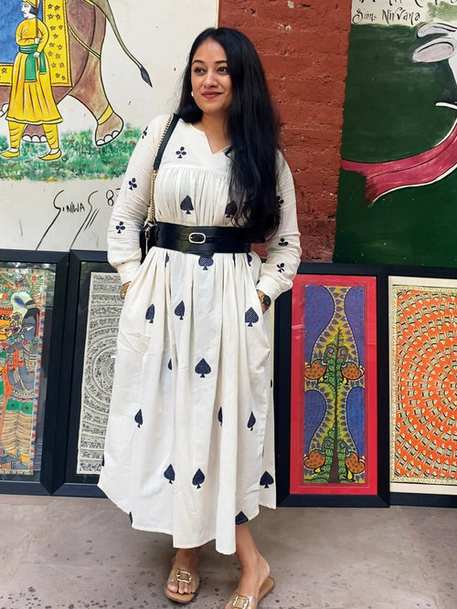 Off-White Spade Up Your Life Women's Midi Embroidered Dress - Women's Dress