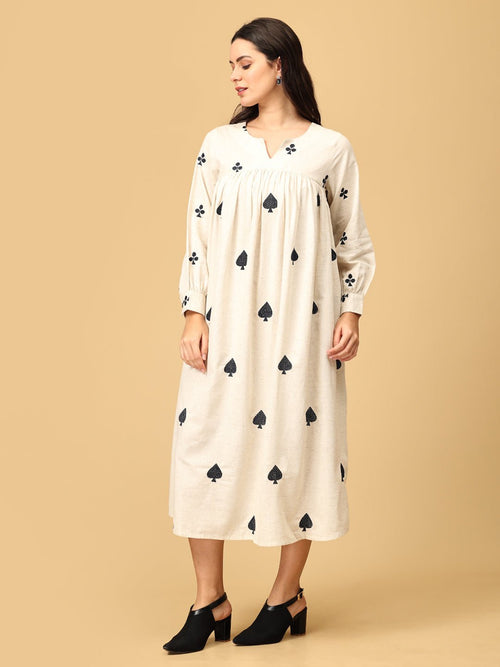 Spade Up Your Life Women's Midi Embroidered Dress - Women's Dress