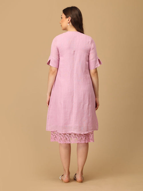 Lilac Wisteria Waltz Linen Women's Dress - Women's Dress