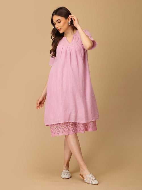 Lilac Wisteria Waltz Linen Women's Dress - Women's Dress